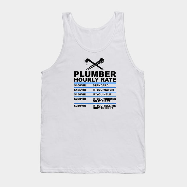 Plumber Hourly Rate - Funny Plumbing Tank Top by Wakzs3Arts